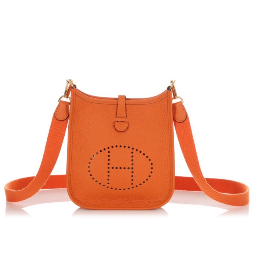 HERMES 2023 Clemence Evelyne TPM 16 ORANGE excellent condition with dust bags